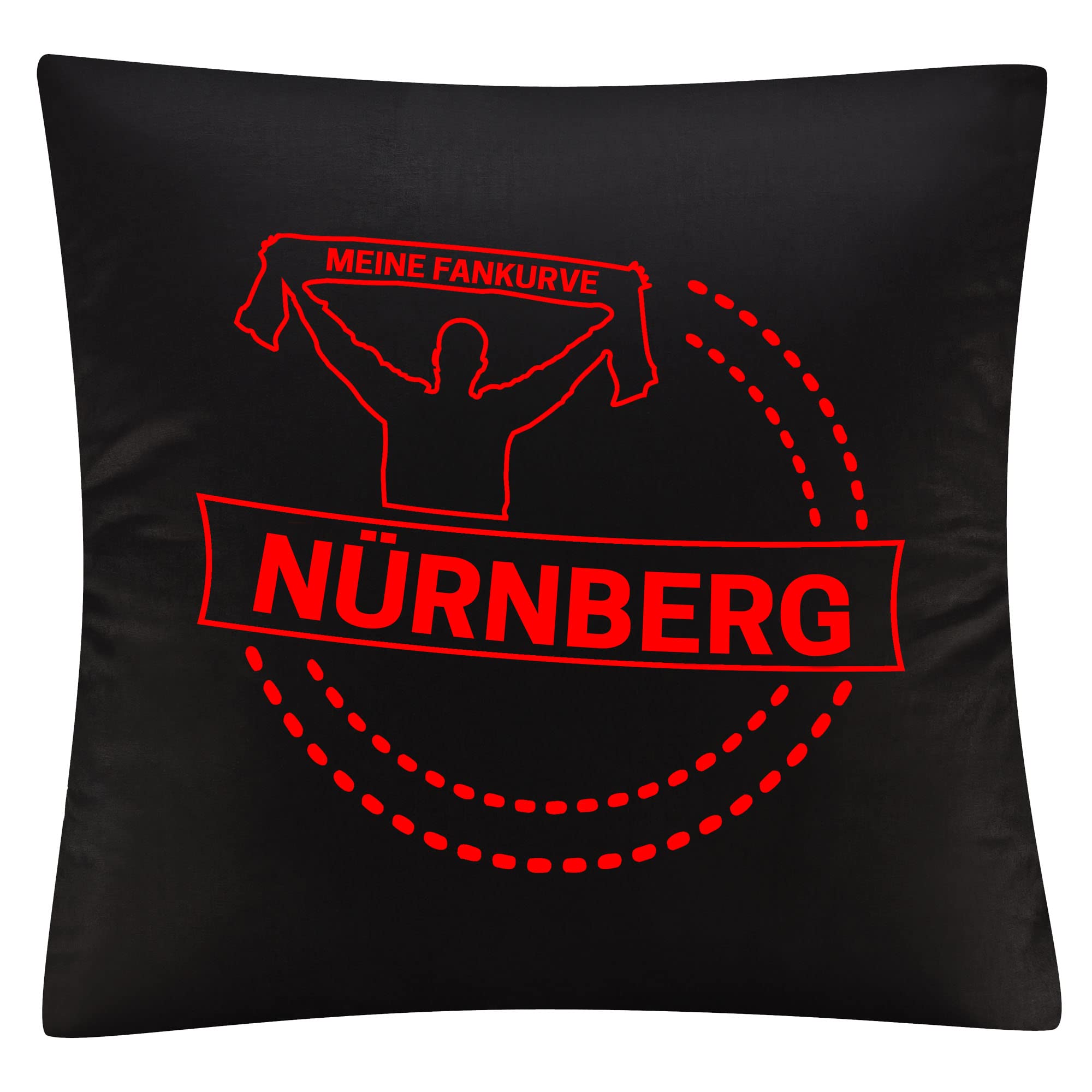 Kissenbezug - Nürnberg - Meine Fankurve - Druck rot - Kissen Größe one Size schwarz