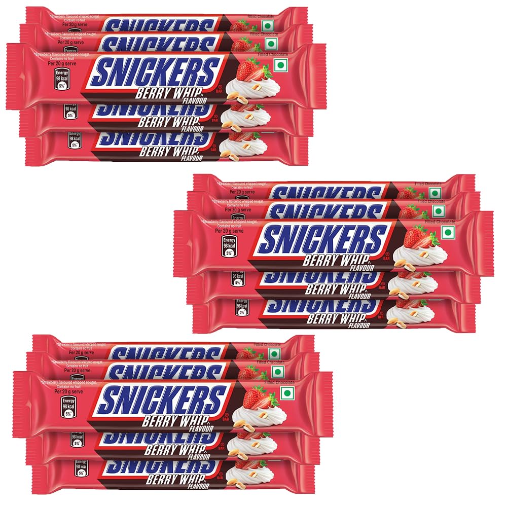 Snickers Berry Whip Peanut Chocolate Bar, Filled with Peanuts, Nougat & Caramel, Rich & Creamy Berry Whip Flavour Chocolate Bar, 22g, Pack of 15 (B0D7RZNFQ6) Amazon Price History, Amazon Price Tracker