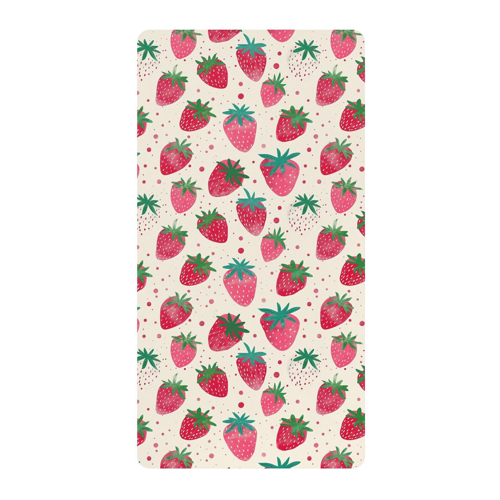 Drap de berceau respirant Straberry en coton doux anti-transpiration