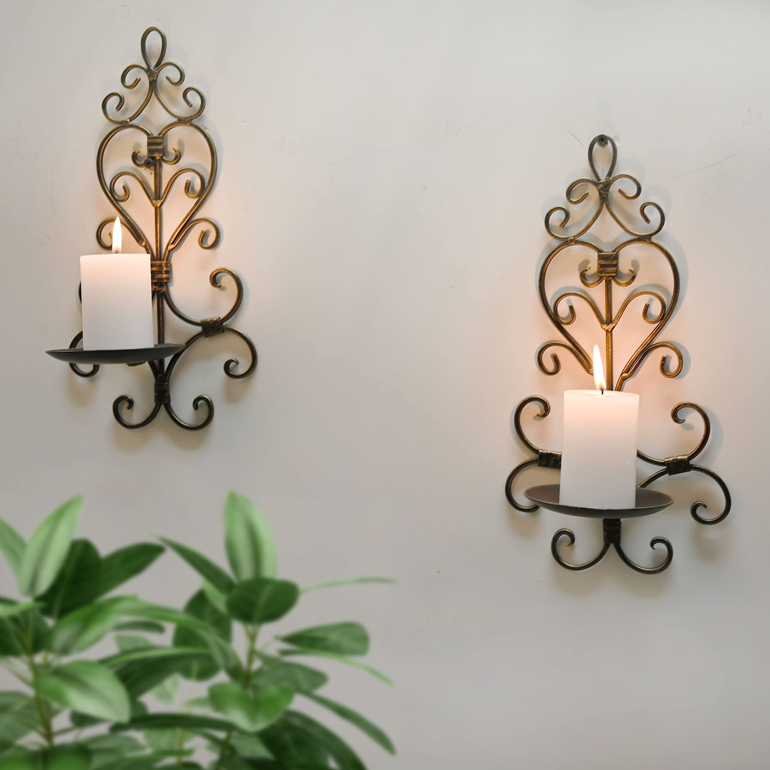 Wandleuchter aus Eisen, Wandleuchter, Wandleuchter, Wandleuchter, Dekoration für Wohnzimmer, Esszimmer, Schwarz, 2 Stück