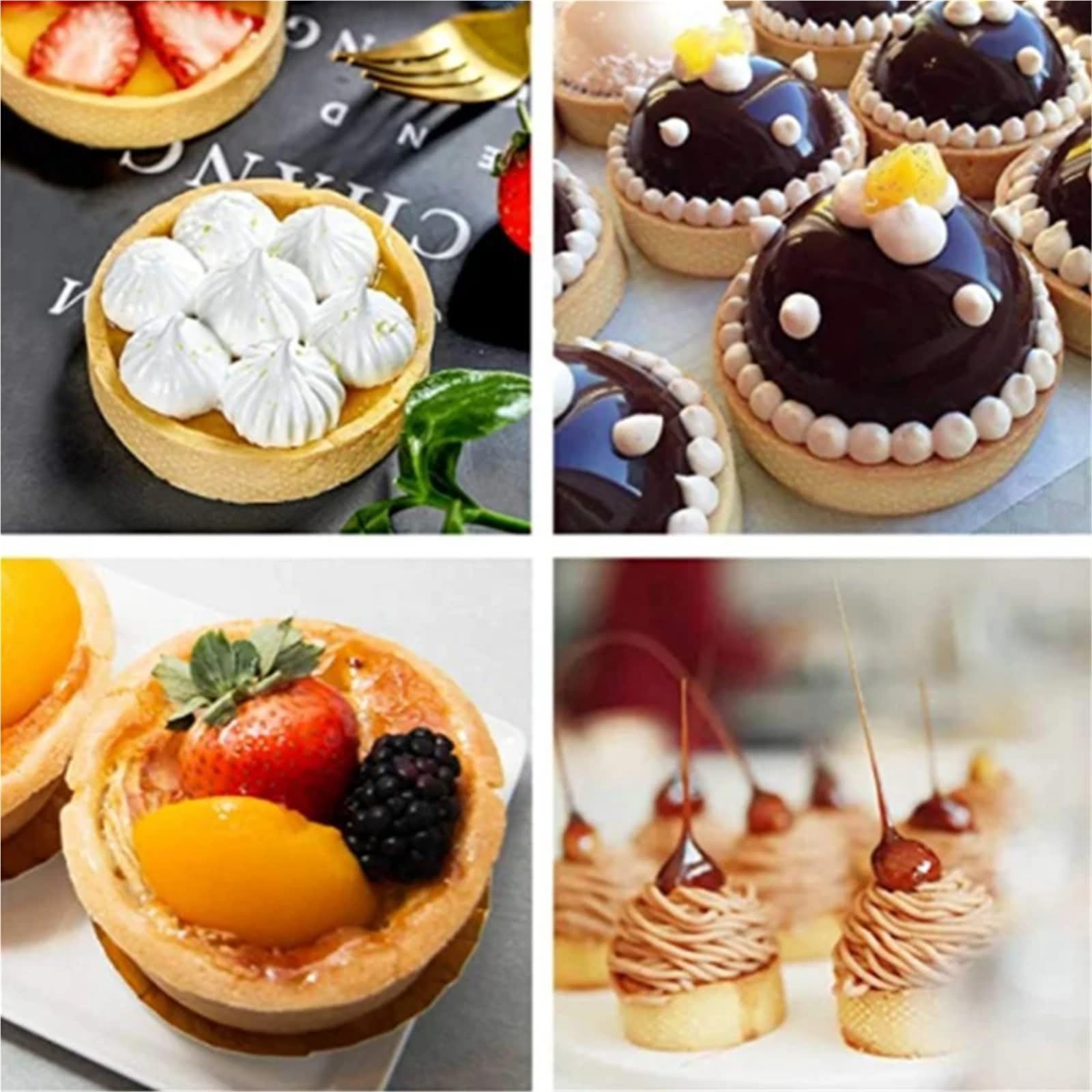 Anillo para Tarta Anillo de Tarta de Acero Inoxidable, Anillo de Mousse de Pastel Perforado Resistente al Calor, Molde de Metal Redondo de Doble Laminado for Tarta Anillo Redondo(8pcs 8cm)