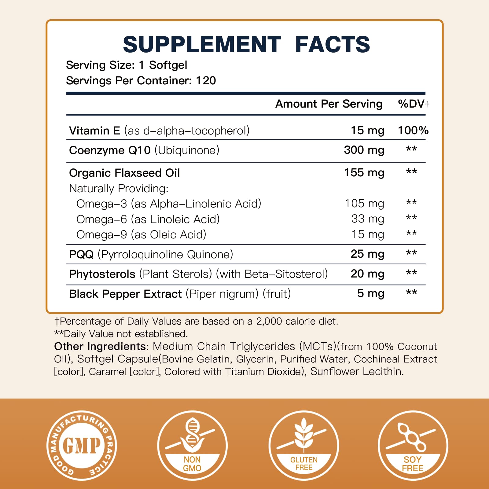 DRFOSTER CoQ10 300mg Softgels, Omega 3-6-9 & PQQ & MCTs, 120 Softgels — Amazon image 4