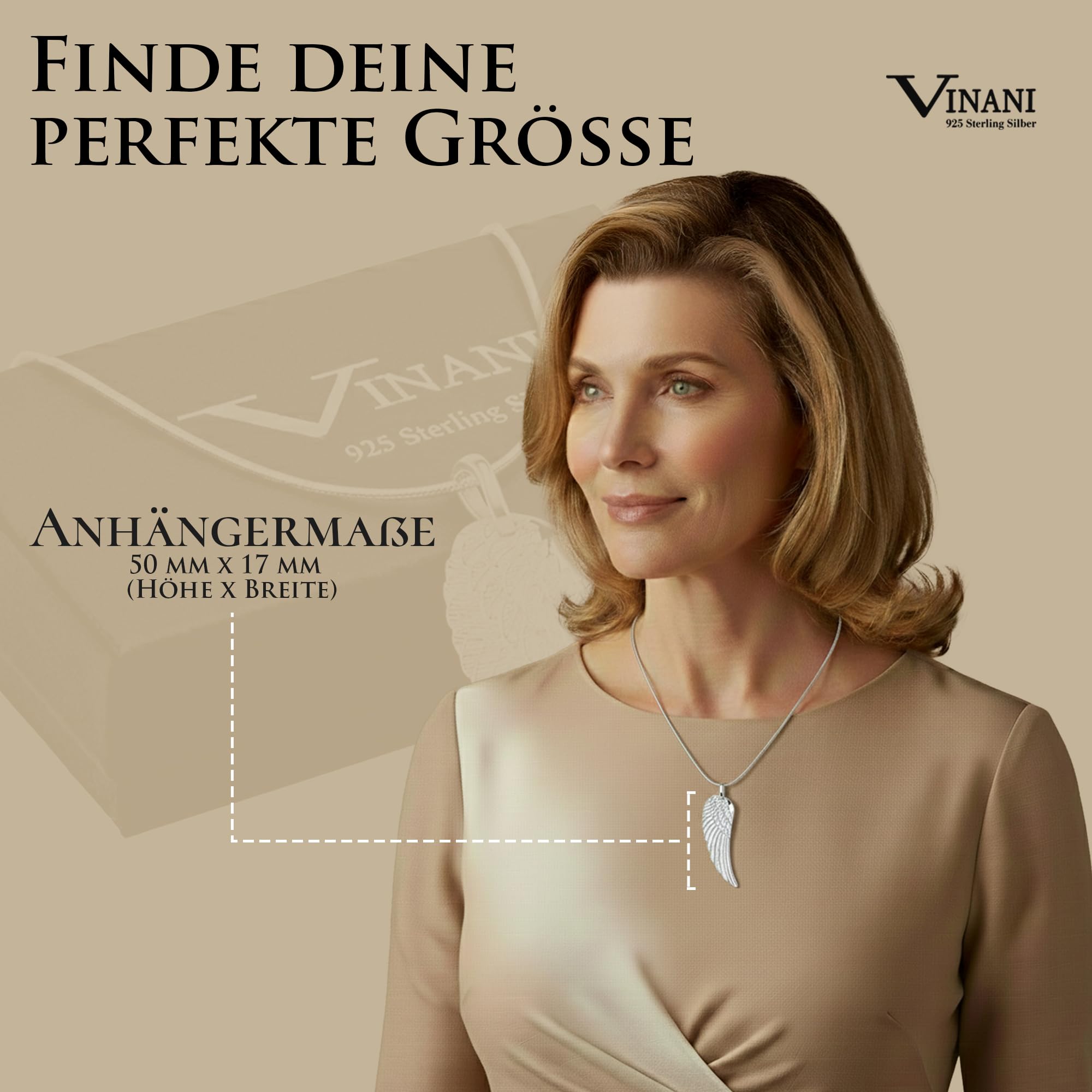 Vinani Anhänger Flügel mattiert 925 Sterling Silber 2AFL-EZ