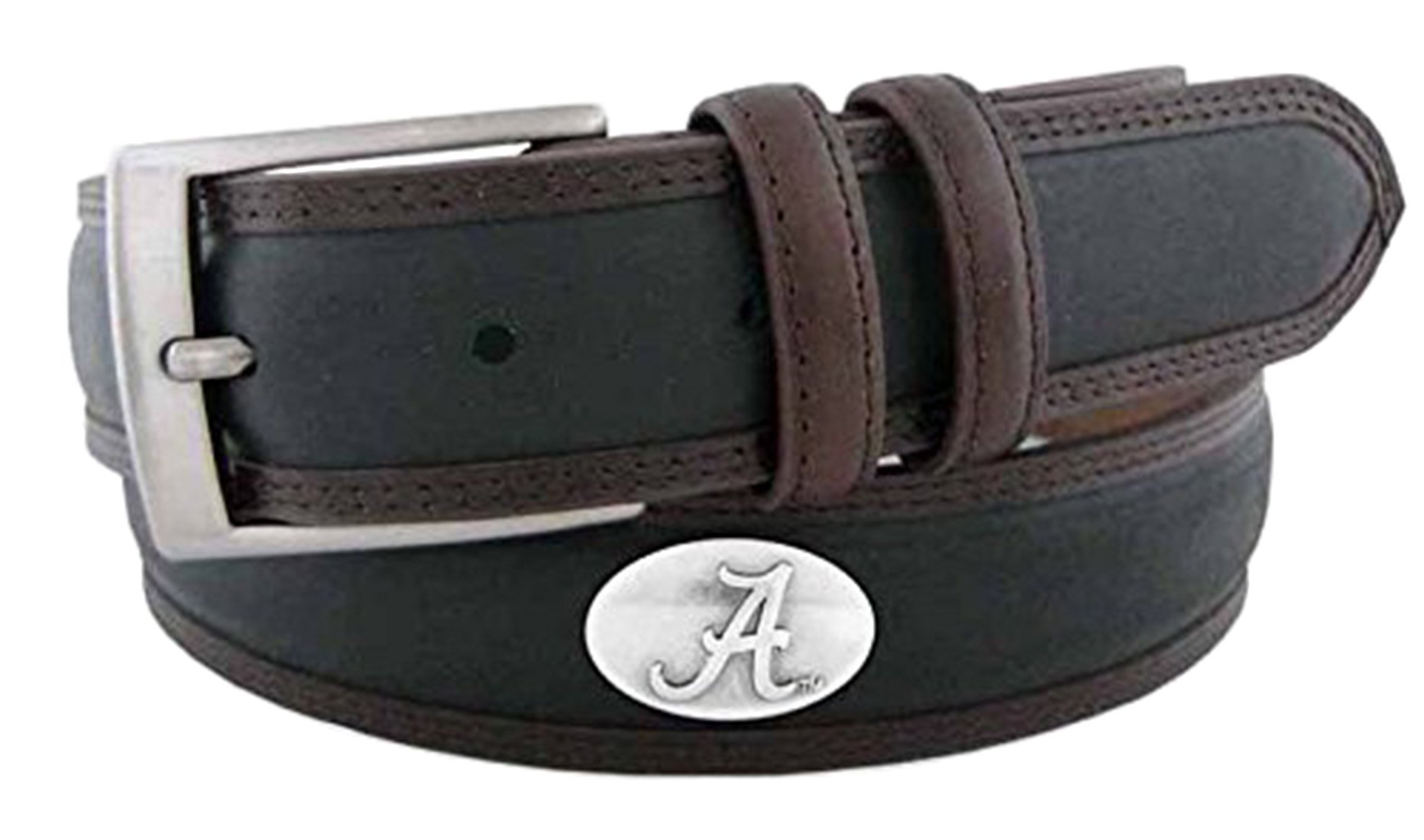 ZEP-PRO ZeppelinProducts UAL-BBLPS-BLK-34 Alabama Concho Two Tone Leather Belt, 34 Waist