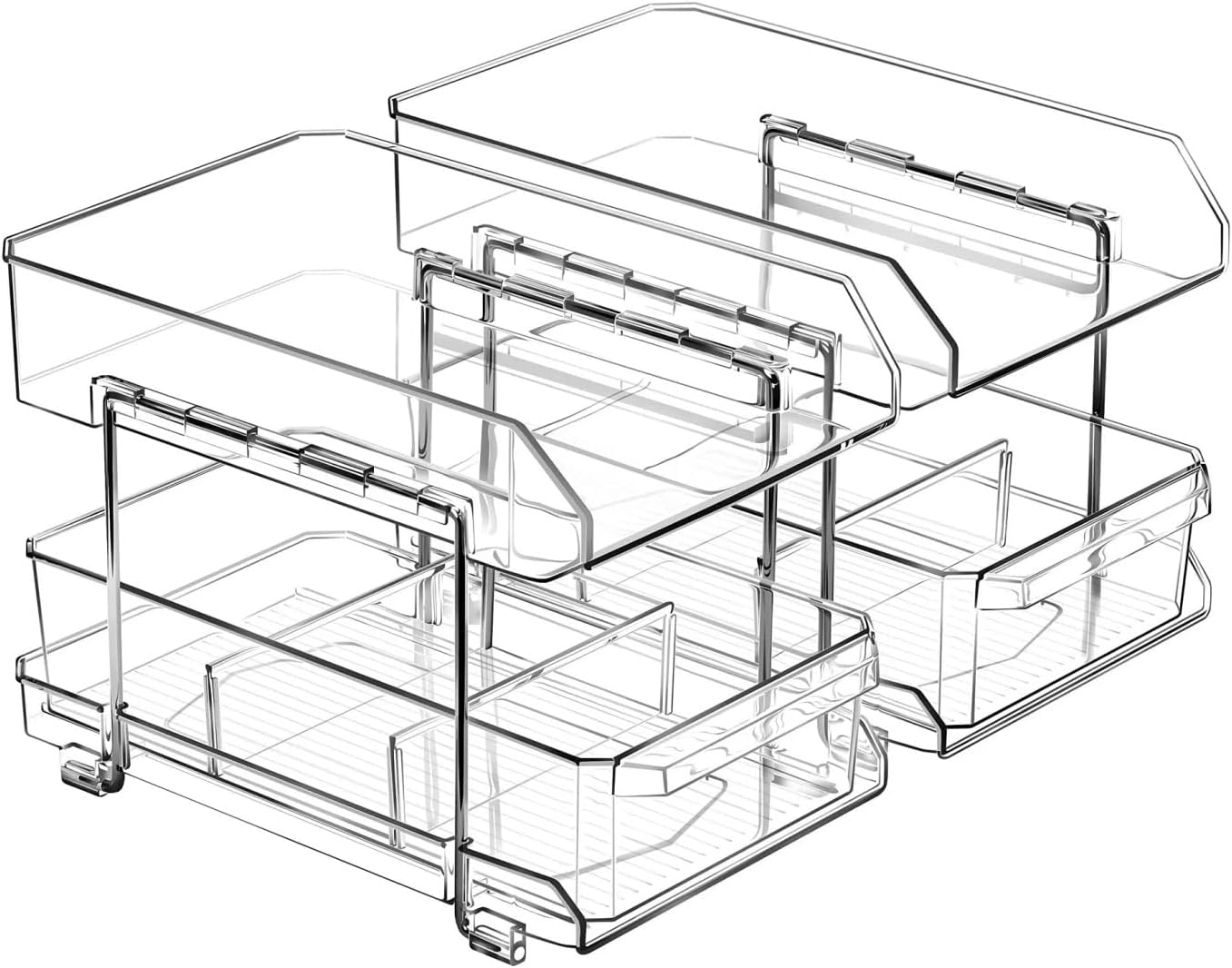 2 Tier Organizer with Dividers for Organization and Storage