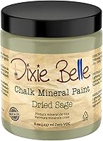 Vista 311 de Dixie Belle Paint Company - Pintura con acabado de tiza para muebles, color blanco lino (Drop Cloth), 8 fl oz, pintura mineral color blanco lino mate