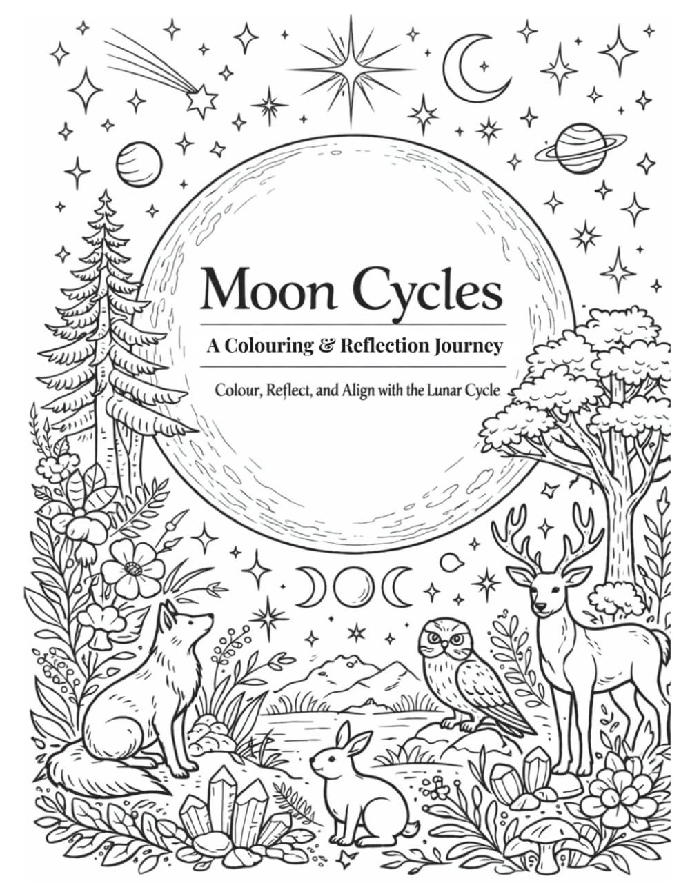 Moon Cycles Colouring Book & Journal.