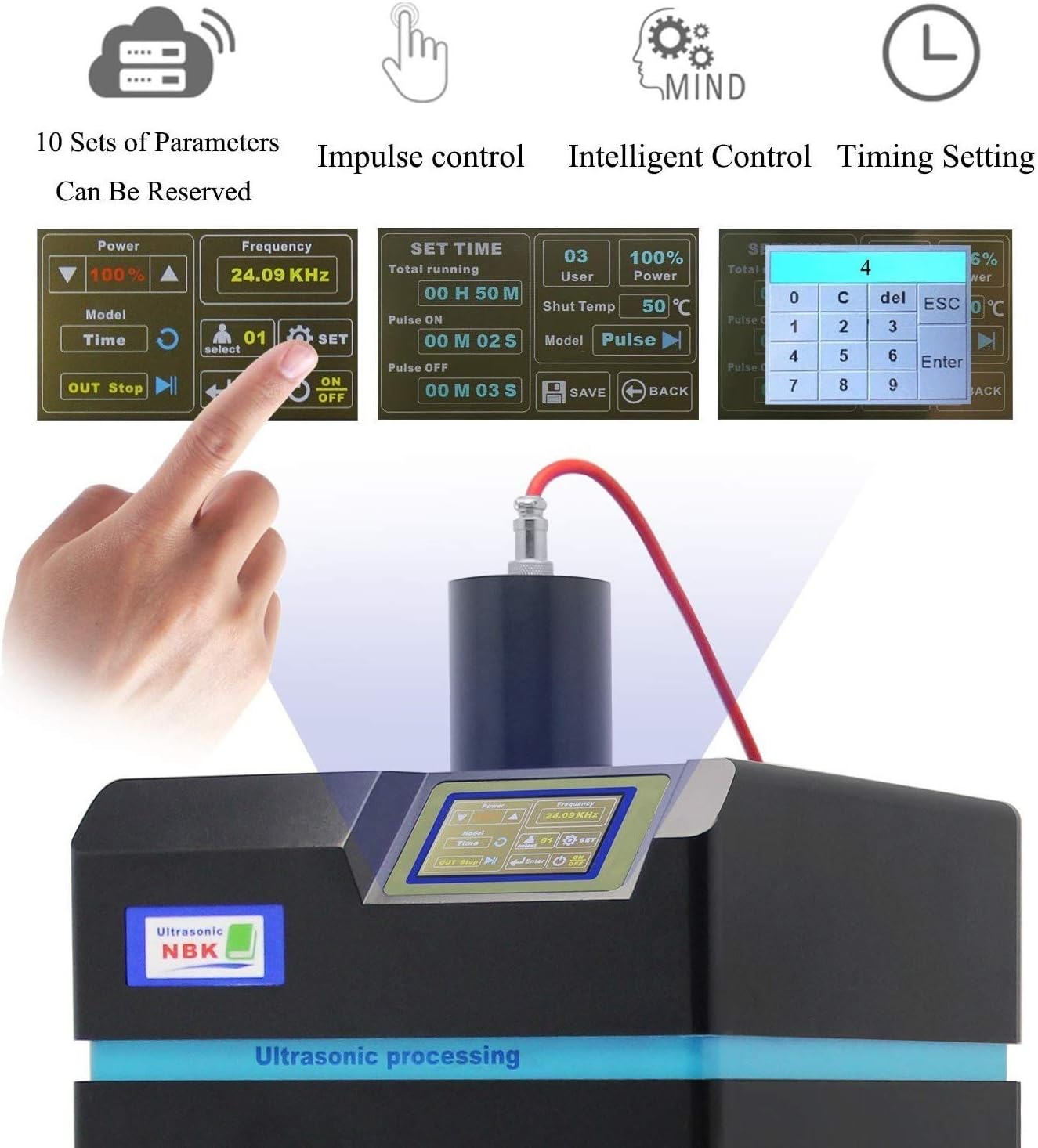 CGOLDENWALL 2 in 1 Ultrasonic Homogenizer Sonicator Processor Lab Cell Disruptor Mixer Analysis of Ultrasonic Processor CE 100-240V 24KHz Integrated (500W, 0.1mL-500mL)