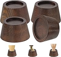 Vista 1 de Elevadores de cama (juego de 4) elevadores de muebles de altura de 2 pulgadas, elevadores de madera maciza de roble para cama, elevadores de muebles