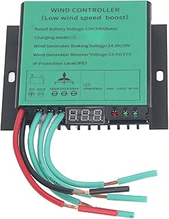 Fafeicy 12V 24V MPPT Laderegler Windturbinen wasserdicht IP67 mit LED-Anzeige Niederspannungs-Boost Wärmeableitung Universal Windkanal-Design für Windkraftanlagen