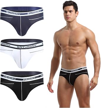 YuKaiChen Mens Low Rise Briefs Bamboo Fiber Bulge Pouch Bikini Underwear Pack