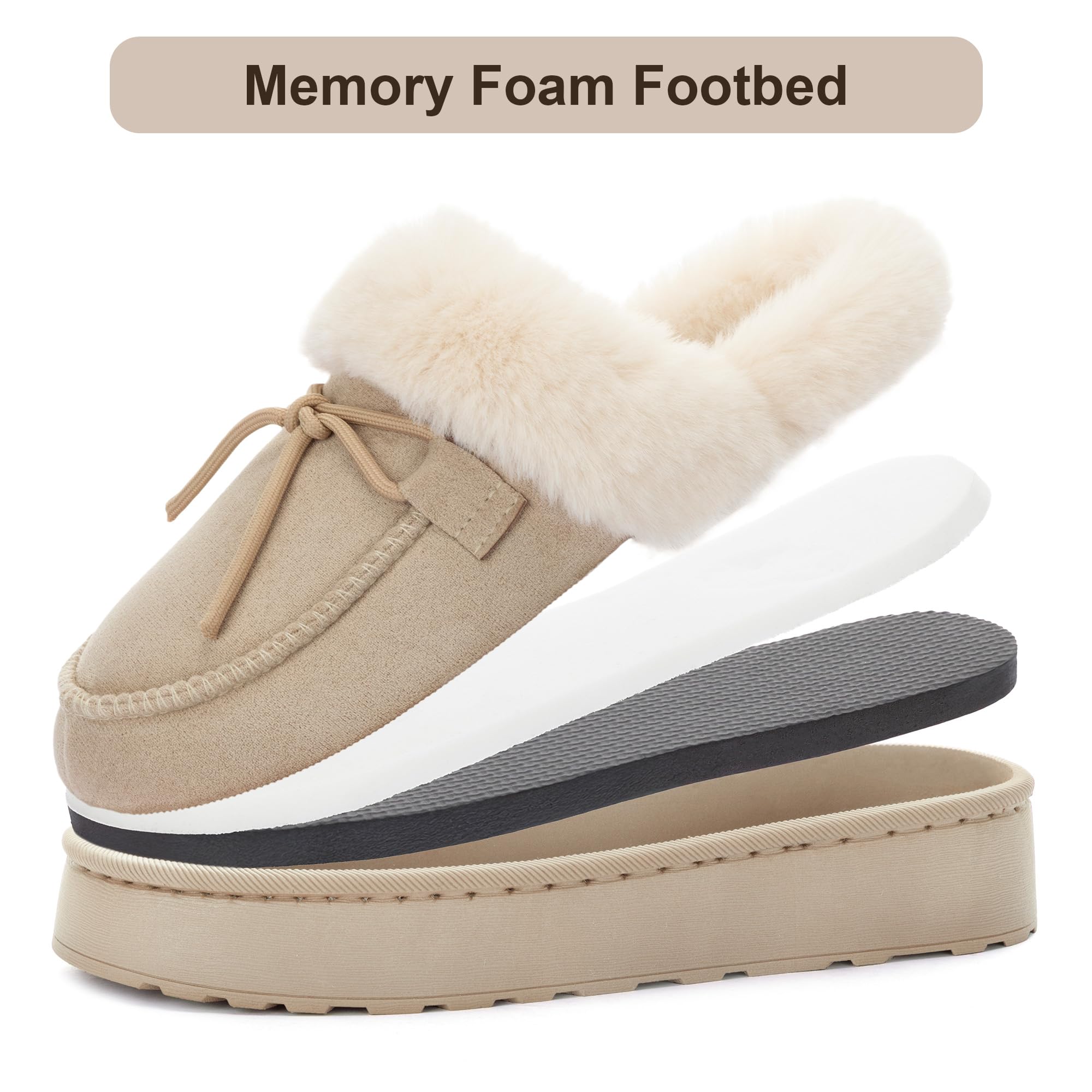 RockDove Pantofole da donna in microsuede con piattaforma in memory foam con suola interna/esterna