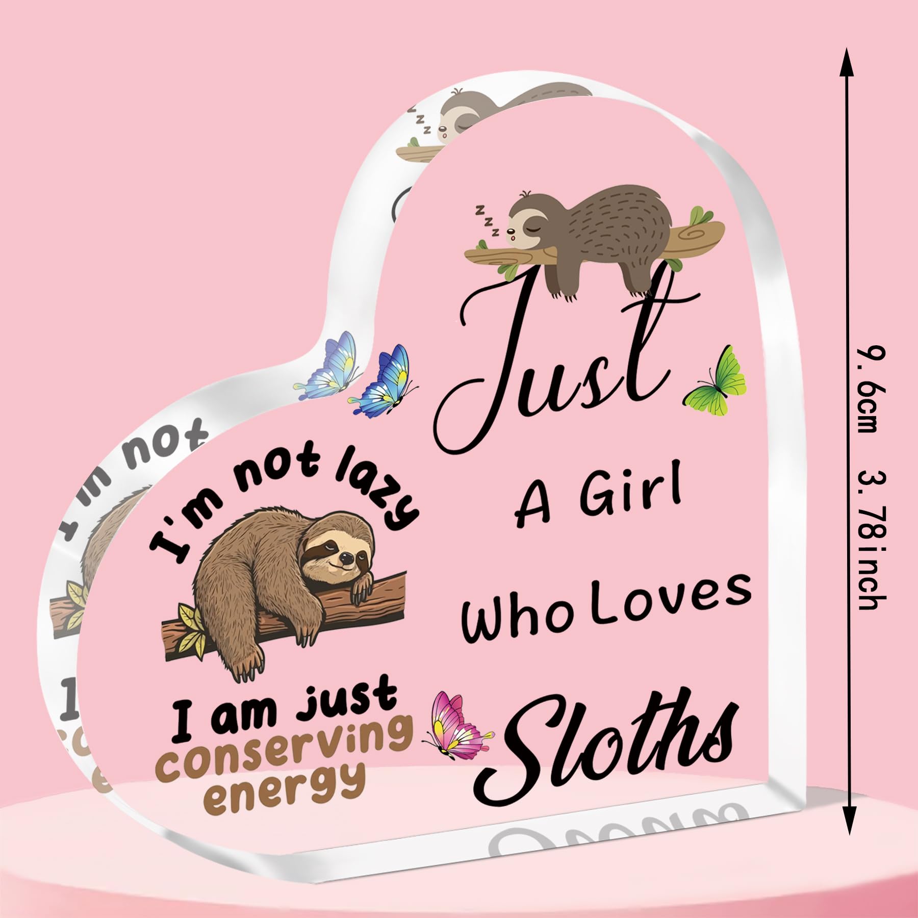 QMVMV Funny Sloth Acrylic Plaque Gifts Animal Lover Gift Just A Girl Who Loves Sloths Sloth Lover Gift for Women Girls Who Loves Sloths Acrylic Plaque - Image 2
