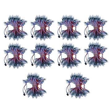 ALITOVE 500pcs WS2811 12mm Diffused Digital Dream Color RGB LED Pixel String Light Individually Addressable LED Pixels Module for LED Screen Wall Outdoor Advertising Board Signs IP68 Waterproof DC 5V