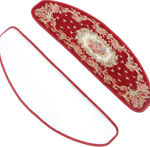 KEYAMA Alfombra acrílica para interiores con diseño floral y flores, con cinta antideslizante para escaleras, 9 pulgadas de ancho x 31 pulgadas de