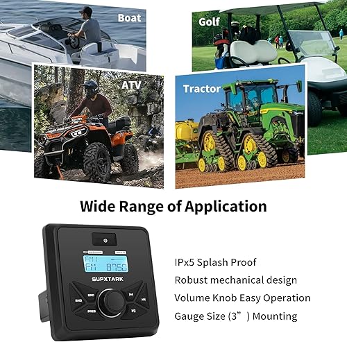 Miniatura 5 de Receptor Bluetooth impermeable del barco AM FM Radio con 2pcs altavoces blancos