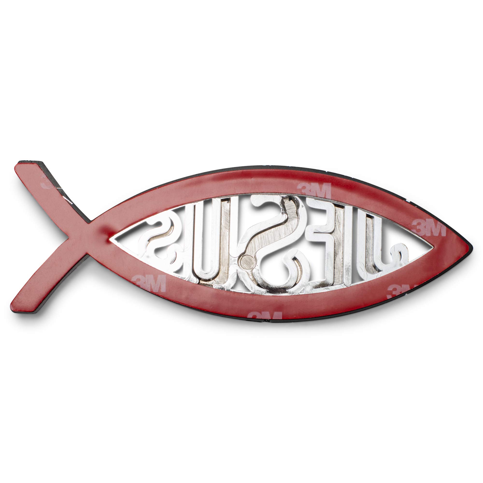 Amazon | キリストの魚 車のエンブレム 大型 シルバー | エンブレム