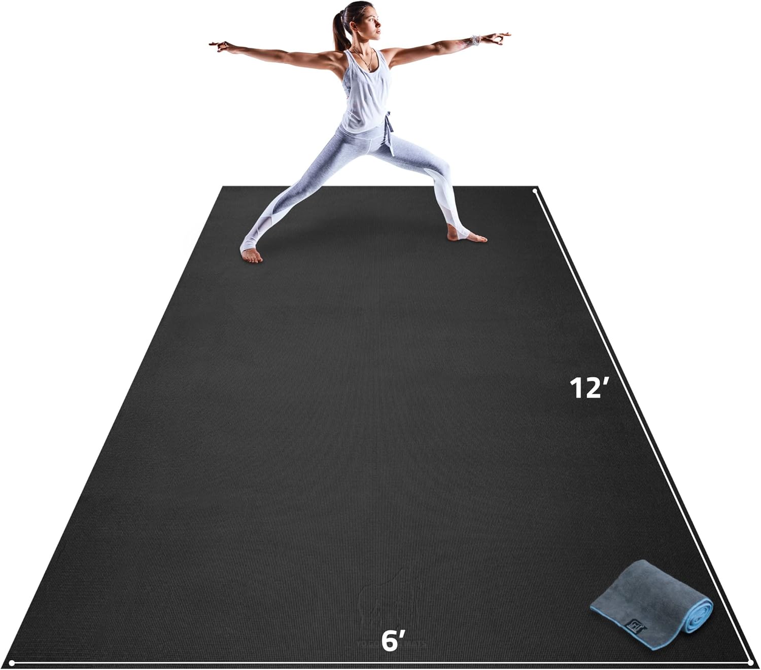 Gorilla Mats Premium Extra Large Yoga Mat 12' x 6' x 8mm Extra Thick