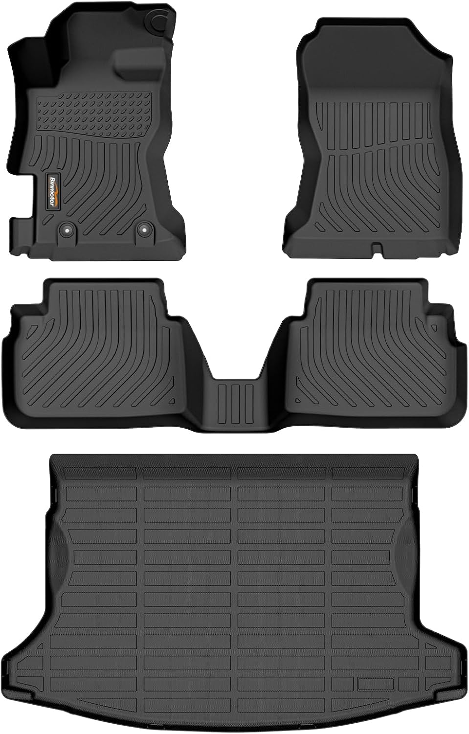 Binmotor-for Subaru Crosstrek 2018-2023 & Subaru Impreza 2017-2023 (Only for Fuel Models) All Weather Floor Mats & Cargo Liner, Car Mats for for Crosstrek Accessories-Black