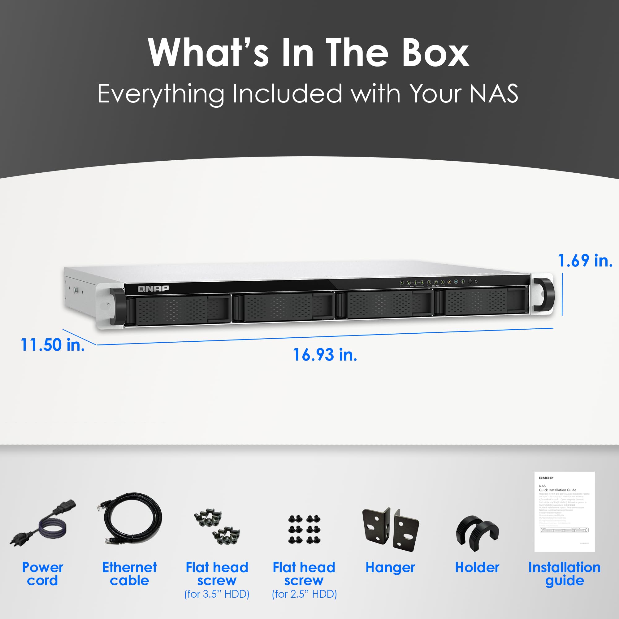 QNAP TS-h765eU-8G-US NAS a 4 alloggiamenti a breve profondità 1U con 3 slot NVMe PCIe E1.S/M.2