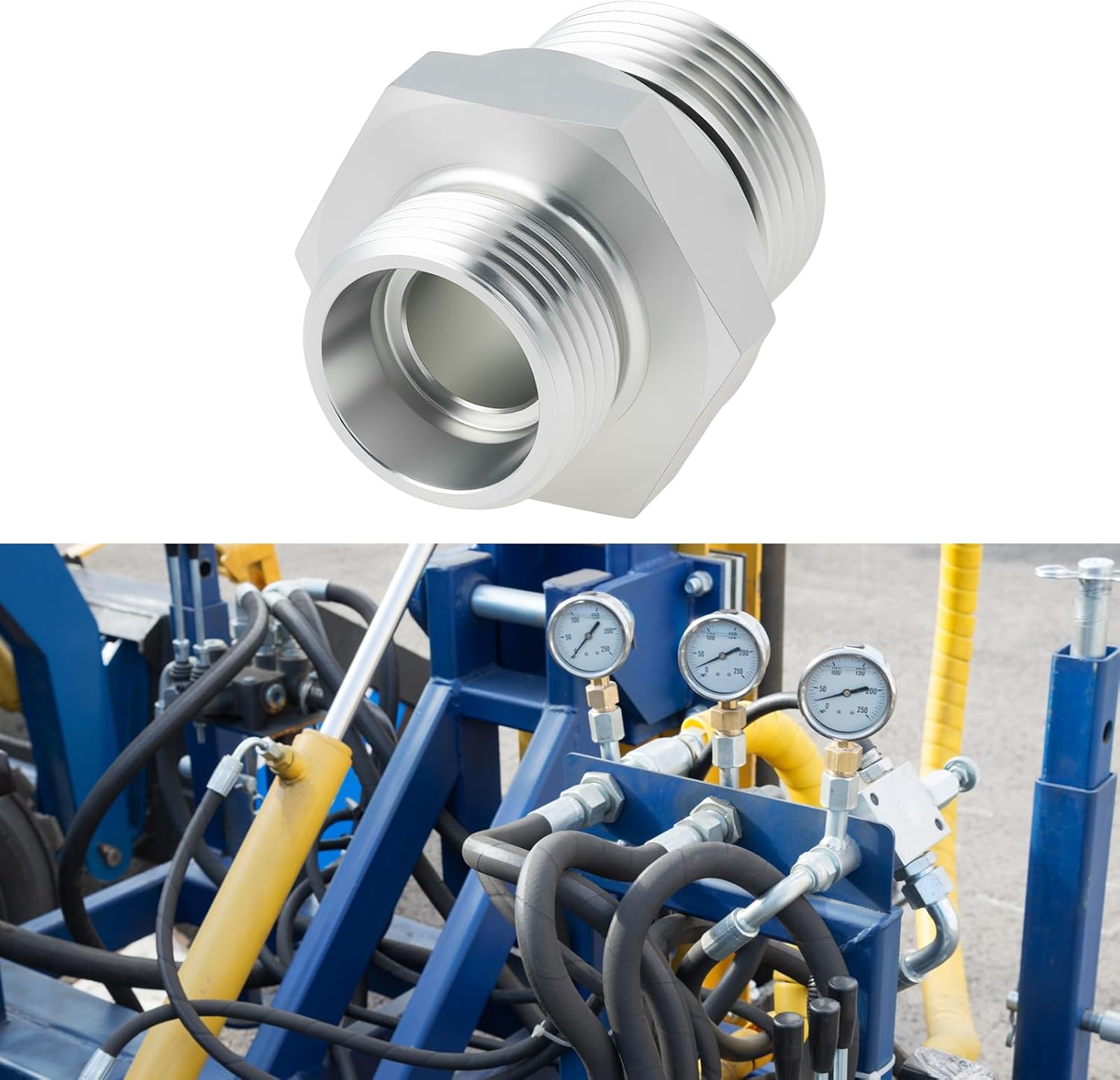 ECSiNG M22 x G3/4 Hydraulic Cooler Adapter Fitting for Mini Excavator Hydraulic Return Line Pump Outlet Oil Cooler Connection