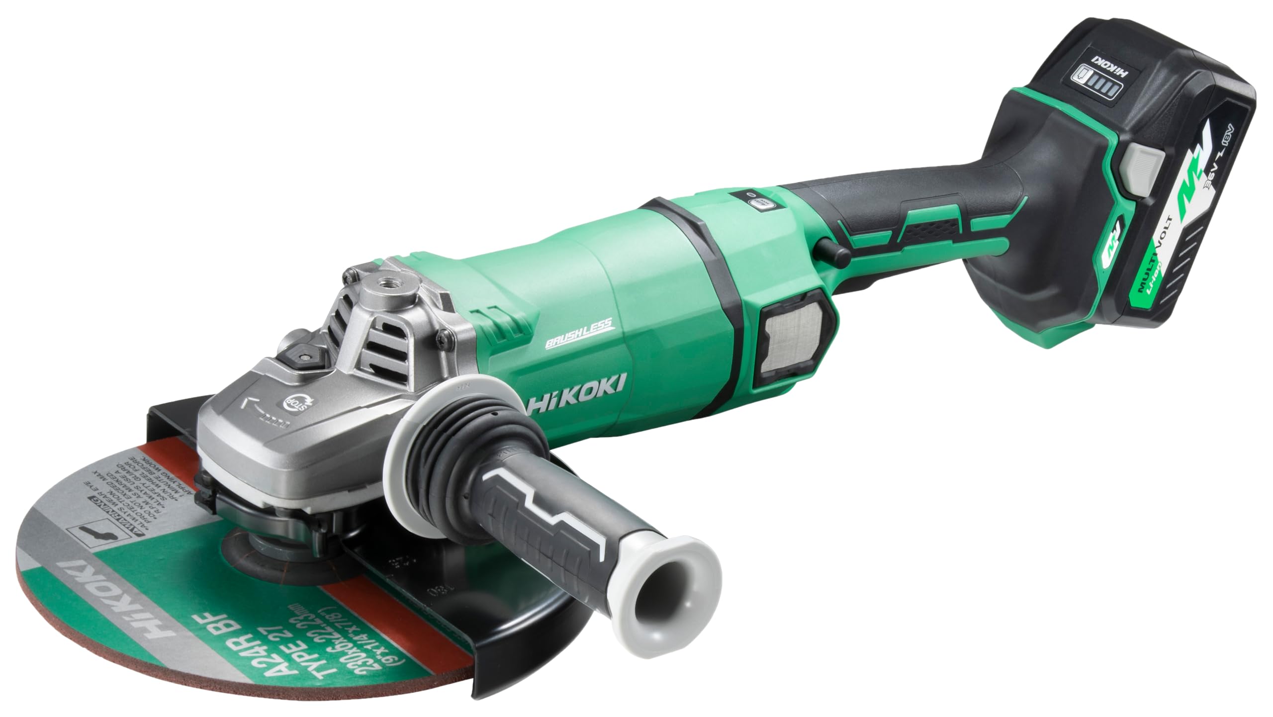 HIKOKI Akku Winkelschleifer, G3623DA (im Transportkoffer) (Brushless) (Motorbremse) 36V (4,0 Ah) / 18V (8,0 Ah)