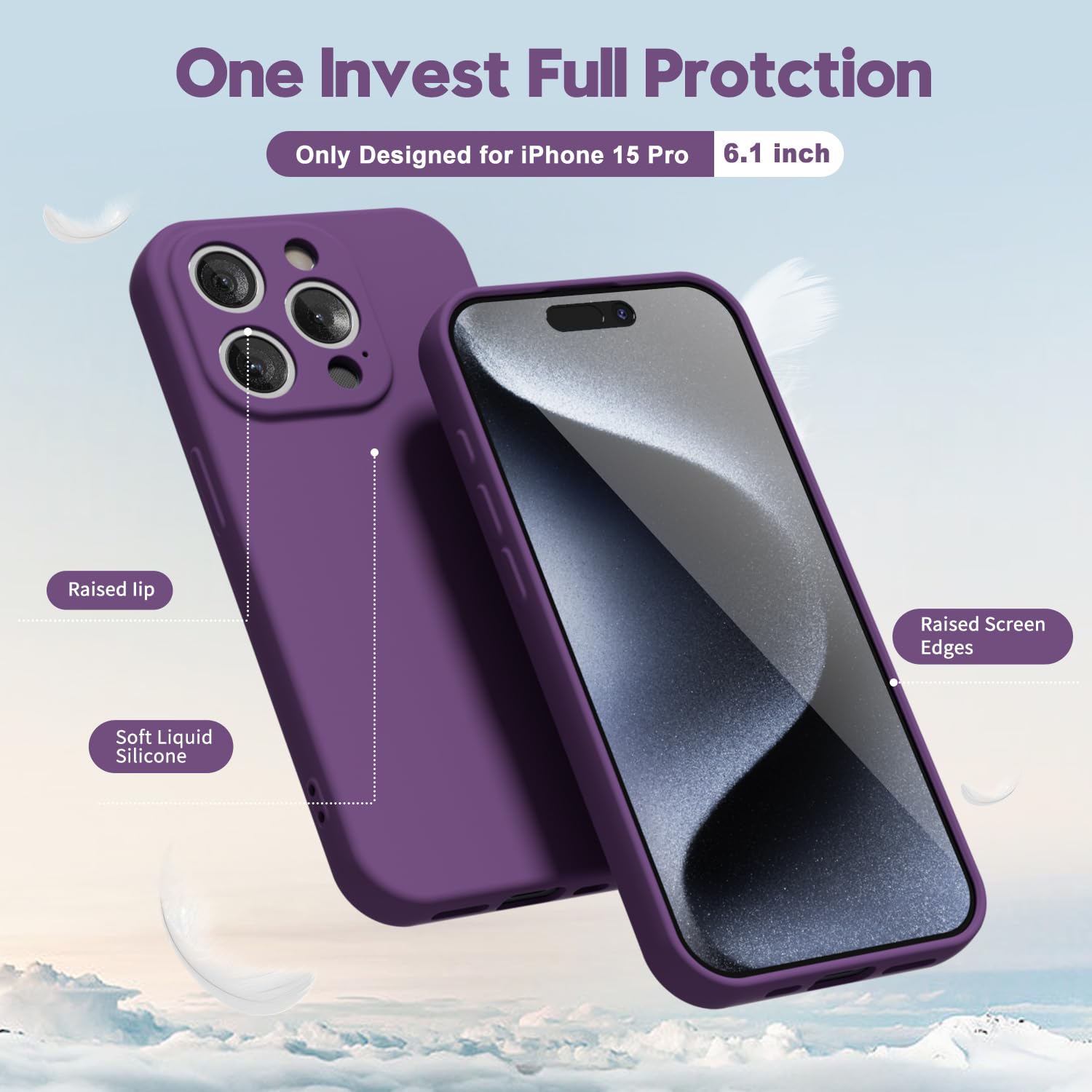 oakxco for iPhone 16 Pro Max Case Liquid Silicone, Soft Rubber Gel Elegant Aesthetic Basic Simple Cover, Cute Thin Slim TPU Matte Solid Color Plain Smooth Case for Women Girl, Light Pink — view 211