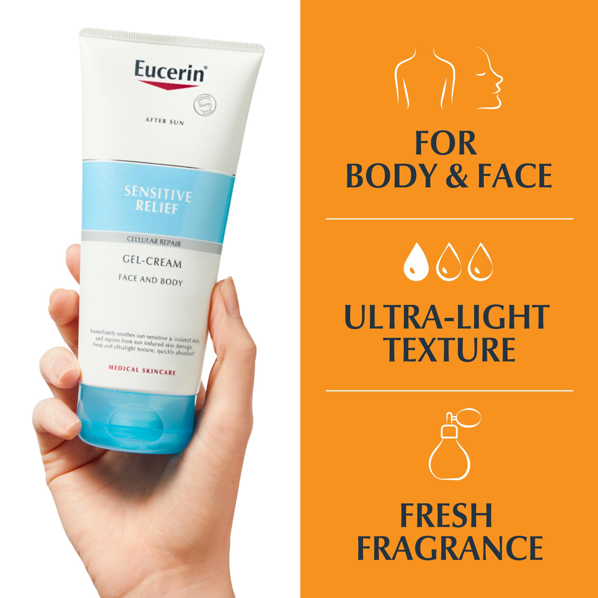 Eucerin After Sun Sensitive Relief Gel-Cream 200ml - Image 3