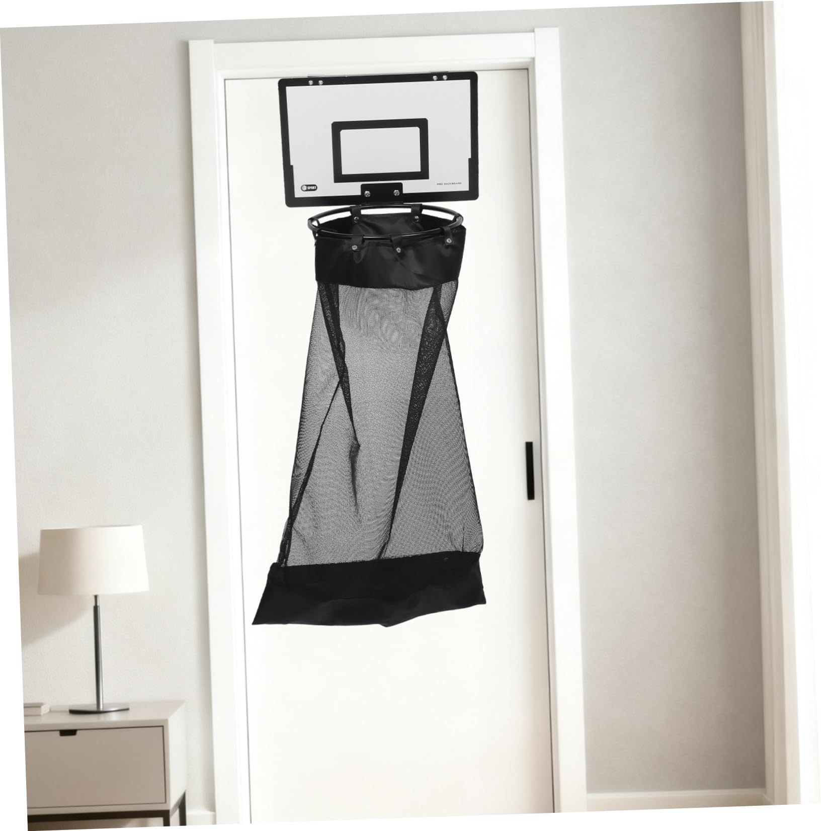 Basketballkorb Wäschebügel Platzsparender Wäschesack hängt mit Netzgewebe und Eisen Praktische Entleerung für Bad und Schlafzimmer