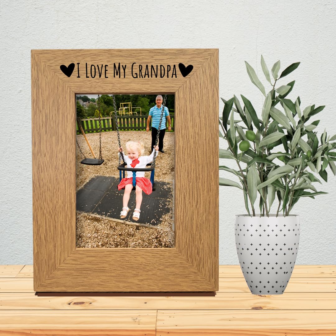 Second Ave Oak 6x4 Portrait Picture Photo Frame I Love My Grandpa Gift Birthday Father's Day Christmas
