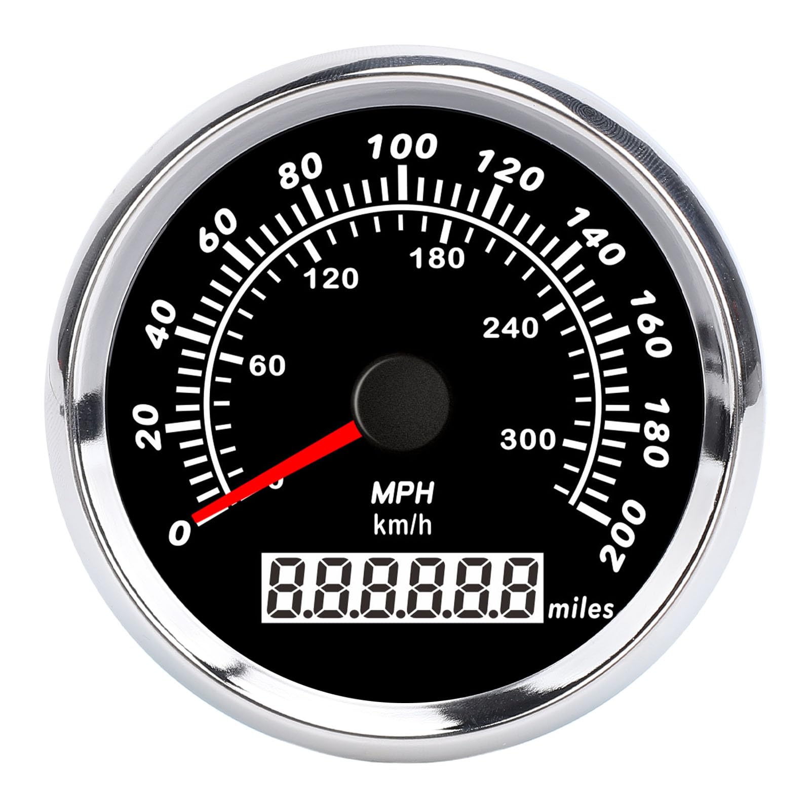 Bediffer Wodoodporny Prędkościomierz Morski 85 Mm Czerwony Wskaźnik 200 MPH 7 Kolorów Podświetlenia dla Jachtu