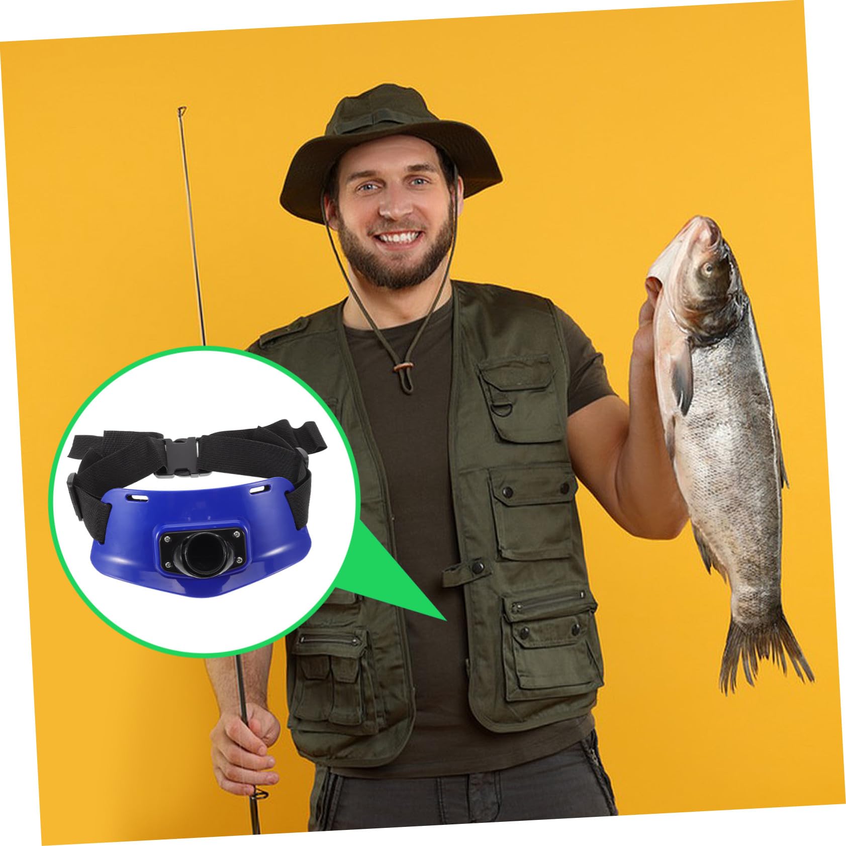 Angelgürtel Mit Gepolstertem Hüftgurt Kunststoff Rutenhalter Für Outdoor Angelzubehör Vielseitig Einsetzbar Für Meeres Und Süßwasserangeln