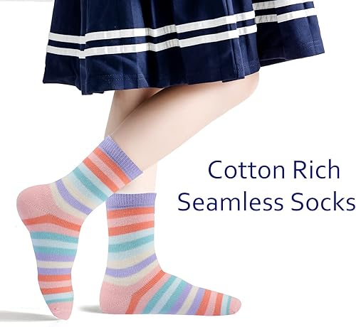 Miniatura 2 de EPEIUS Paquete de 5 calcetines sin costuras con rayas arcoíris para niñas Arco iris