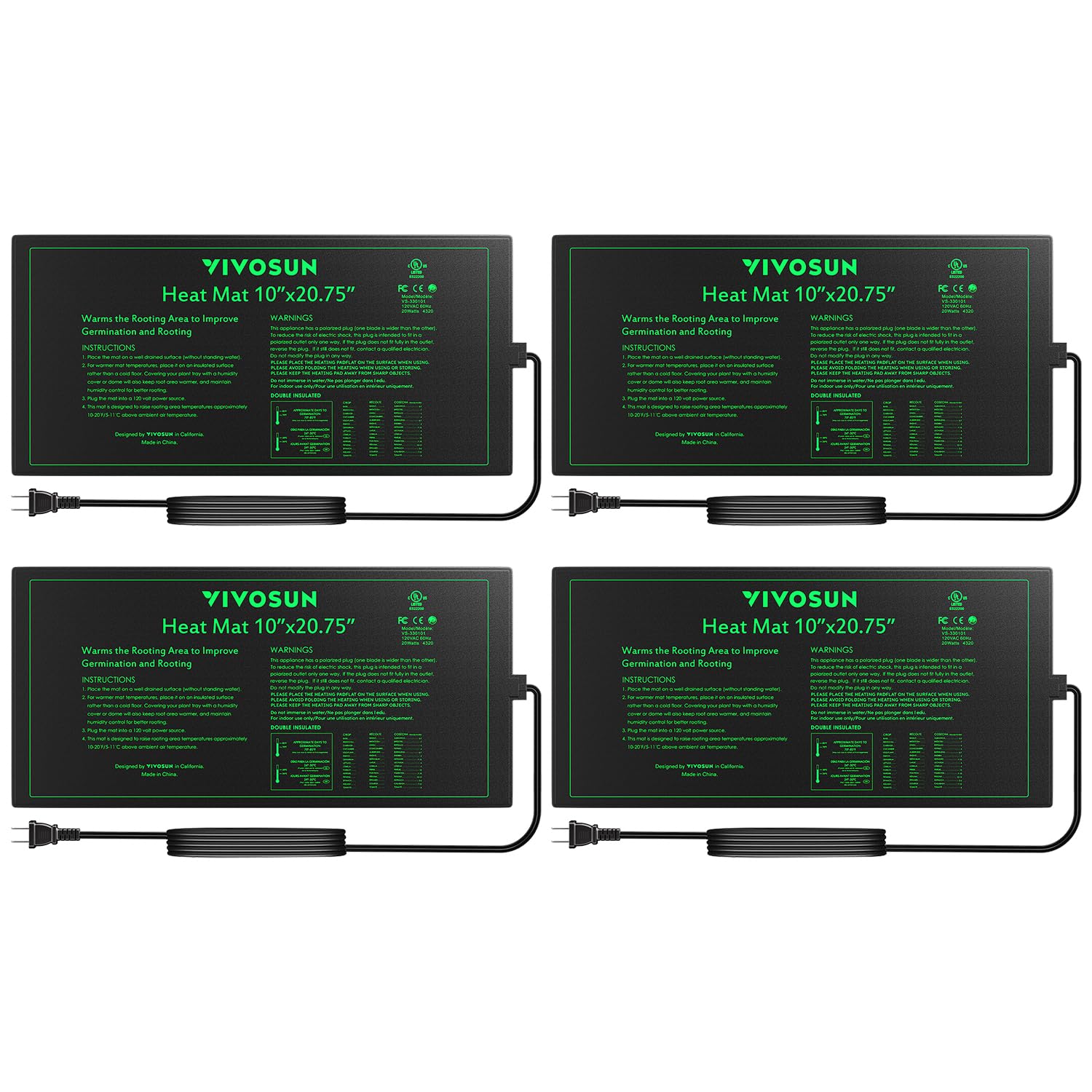 VIVOSUN 4-Pack 10
