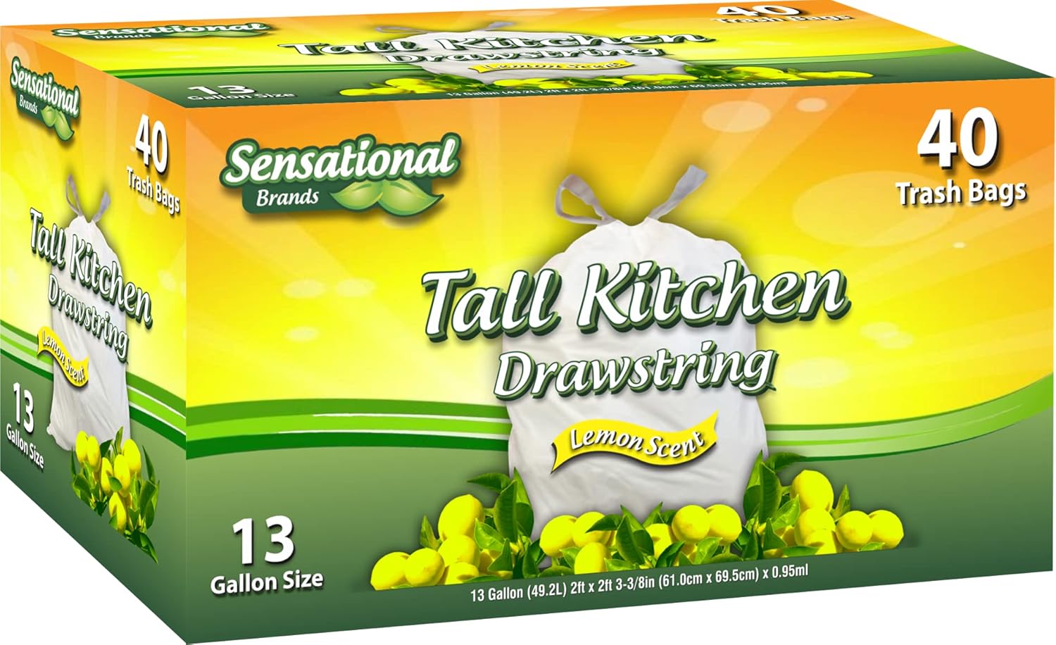 Sensational Drawstring Tall Kitchen Trash Bags 13 Gallon