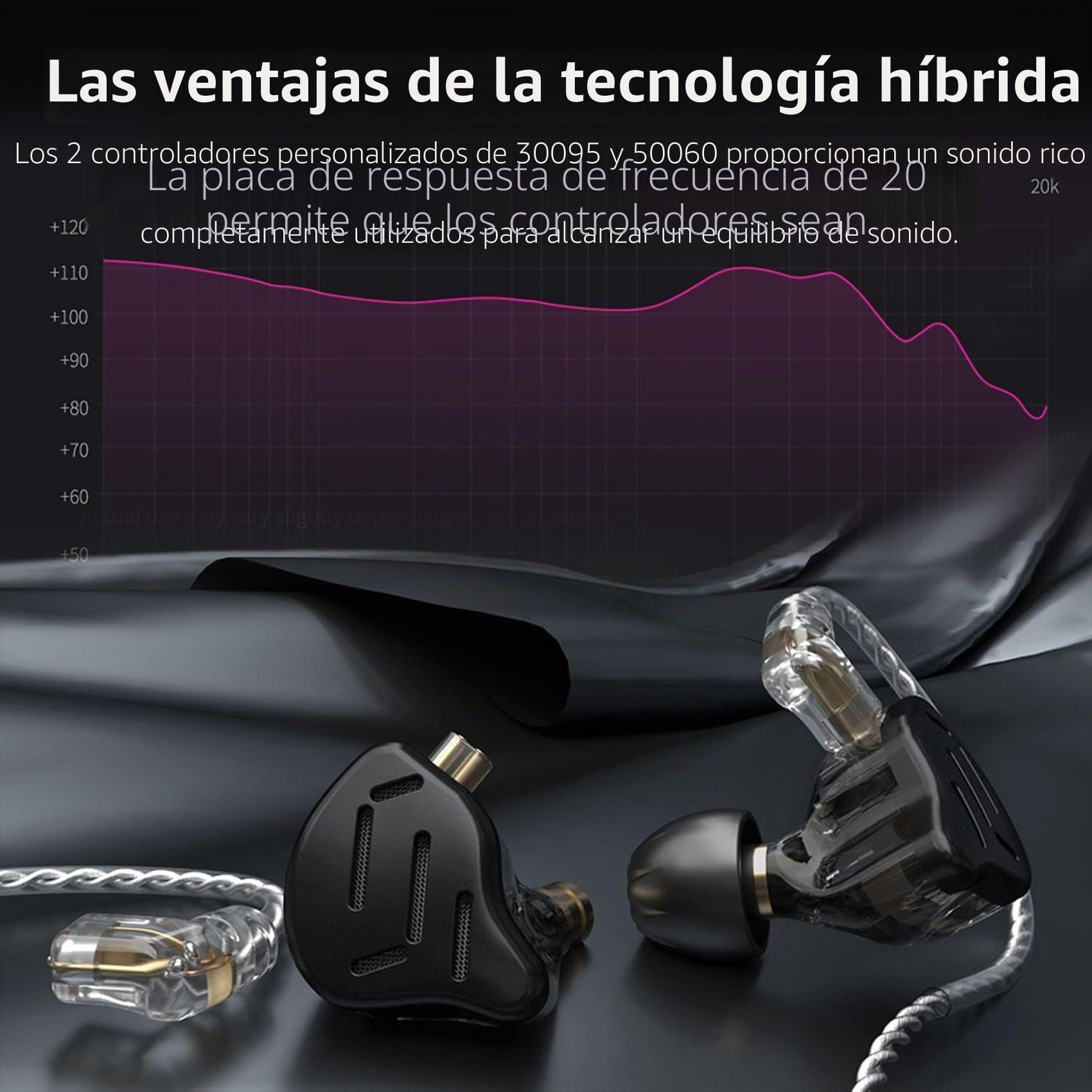 KINBOOFI KZ ZS10 Pro - Auriculares con Monitor de oído, in Ear Monitor HiFi KZ con Controladores 4BA y 1DD, KZ Mejorado ZS10 Pro con Cable Desmontable de 0,75 mm 2 Pines 6N OFC (Negro sin micrófono)