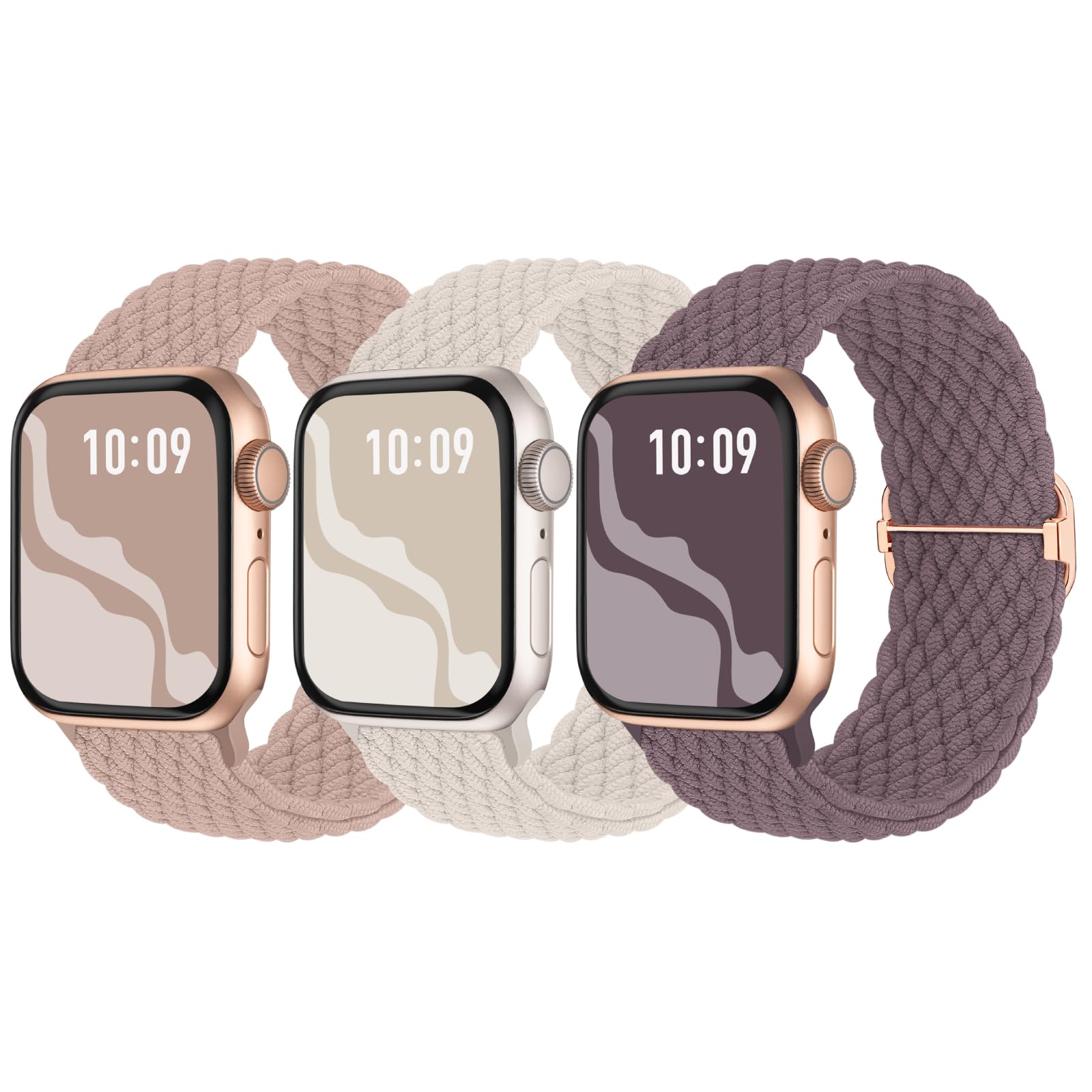 【3枚入り】Suitisbest コンパチブル アップルウォッチ バンド 編み込み 42mm 41mm 40mm 38mm Apple Watch ナイロンバンド 伸縮性 ゴム アップルウォッチ スポーツベルト Series 11 10 9 8 7 6 5 4 3 2 1 SEに対応 長さ無段階調整 柔軟 通気 防汗