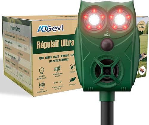 Répulsif Chat Extérieur ADGEVL à Ultrason Puissant 