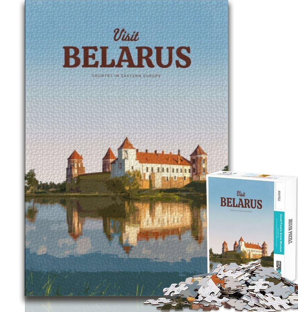 Visit Belarus 1000 Piece Jigsaw Puzzle for Adults And Teenagers,Staycation Kill Time Every Piece Is Unique - Challenging Family Fun Game 38x26cm