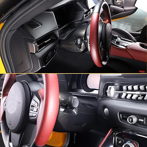 Miniatura 6 de Kit de moldura de cubierta de columna de dirección compatible con Toyota Supra GR A90 A91 MK5 2019-2022, accesorios de cubierta de base de volante