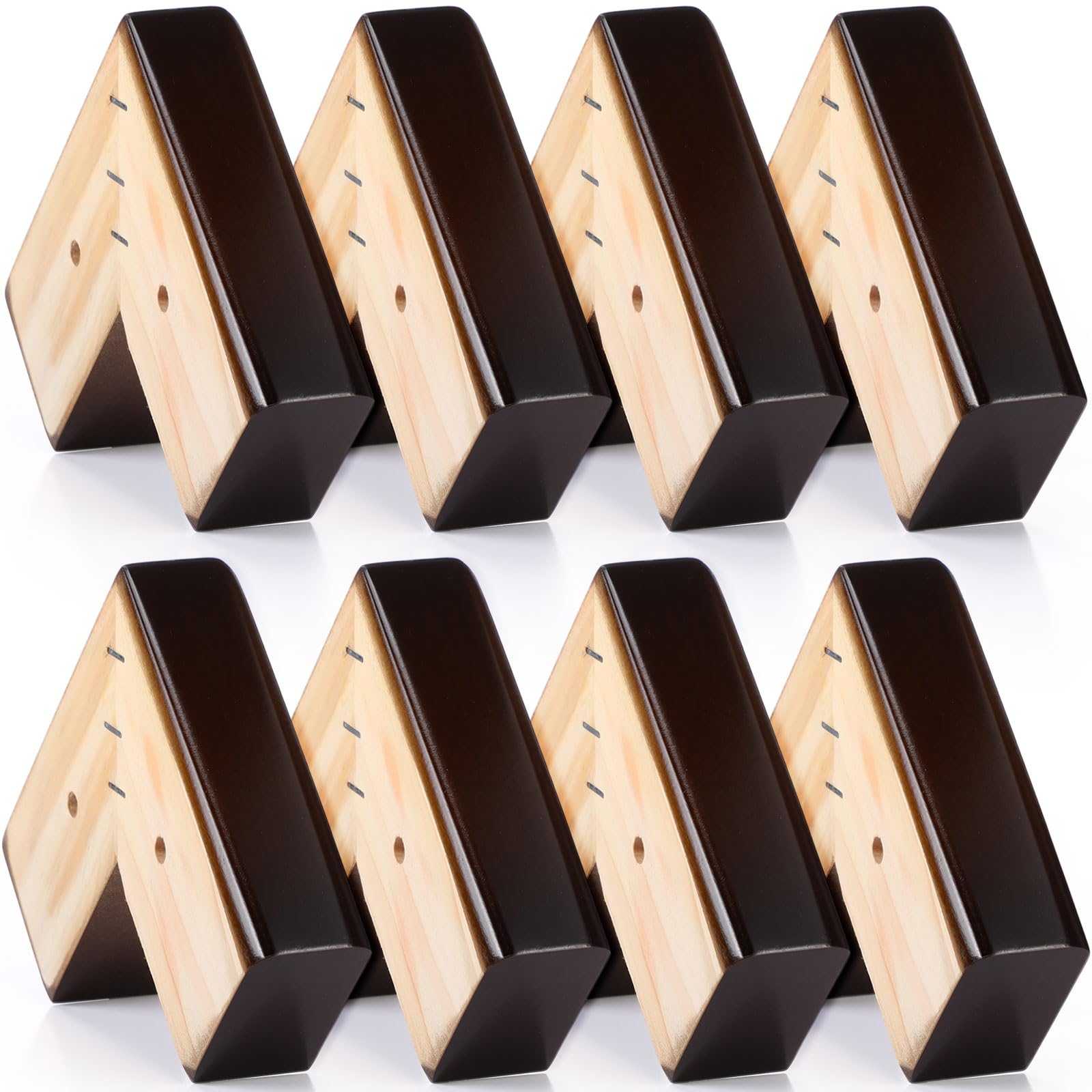 Photo 1 of Geelin 8 Pack Wooden Furniture Risers 1 Inch High L?Shaped Bed Risers with Metal Screws and Anti-Slip Pads Furniture Legs Couch Legs Replacement Sofa Feet for Coffee Table Bed Dresser (Walnut Color)