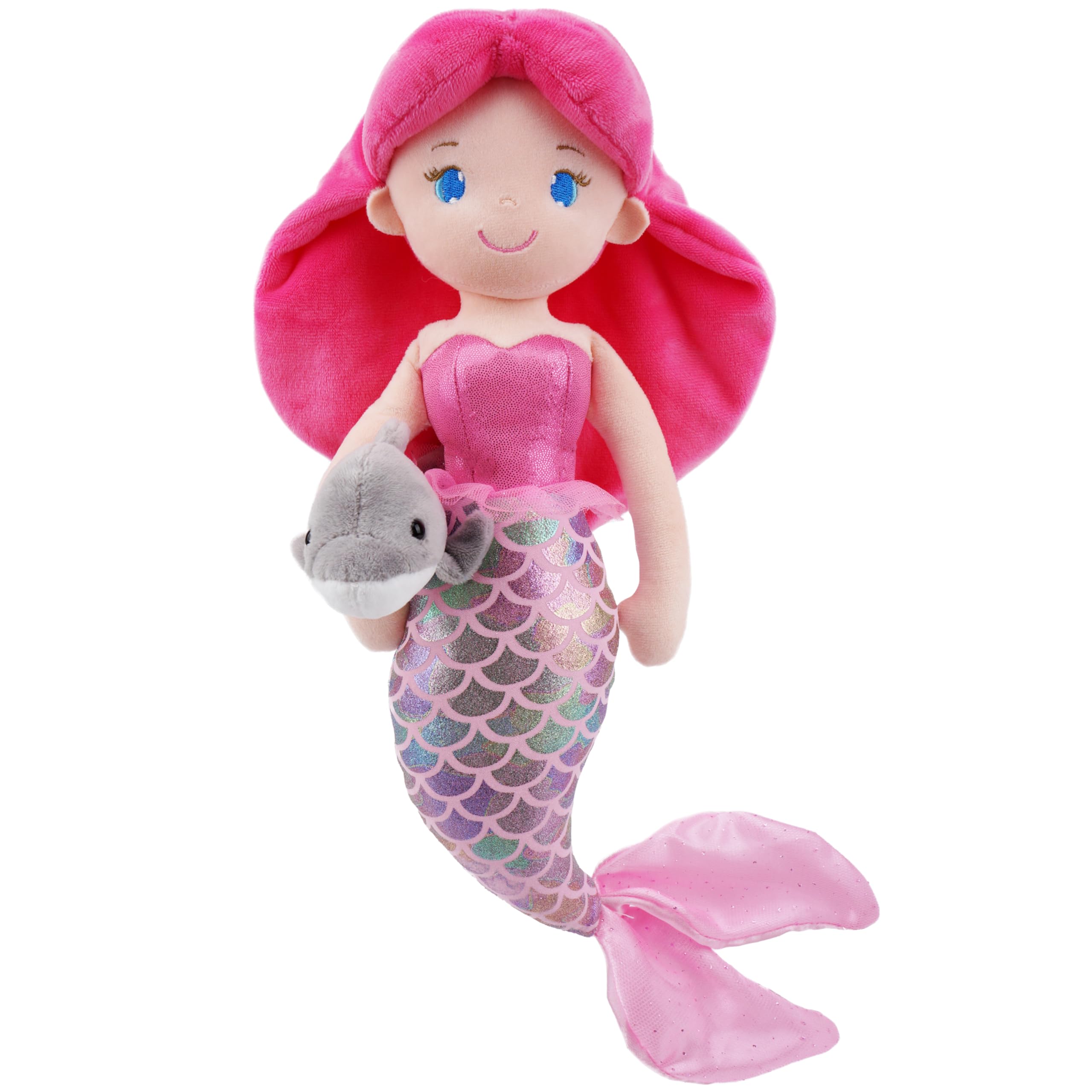 June Garden Atlantic Wonders Series - Mermaid Princess Thalassa Seabreeze - 16" Soft Plush Stuffed Mermaid Doll Gift for Toddler Girls