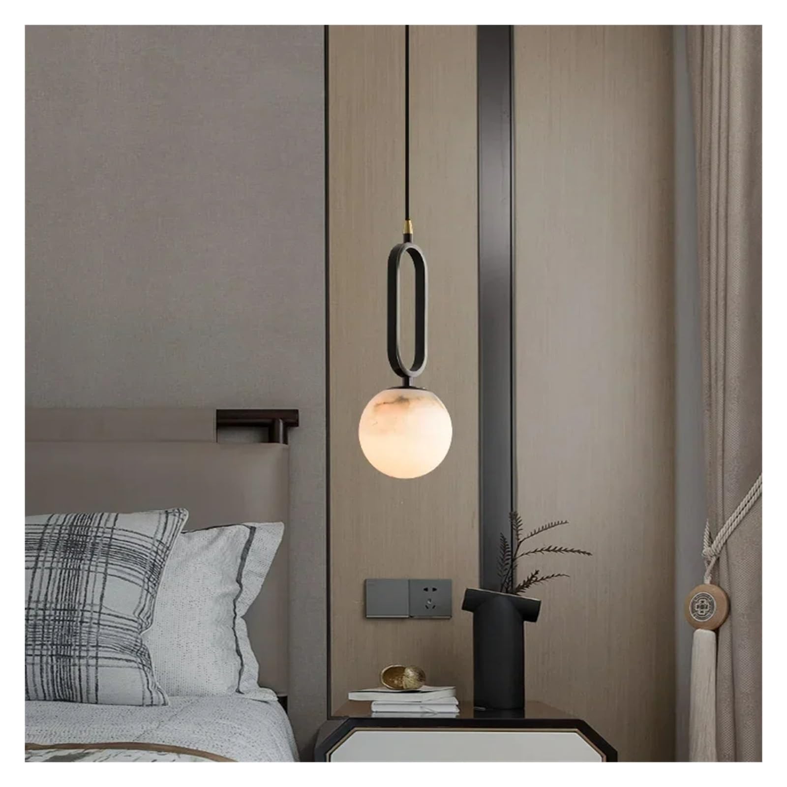 ASerZenith Simple And Luxurious Bedroom, Bedside Small Chandelier Living Room Sofa Background Wall All Copper Natural Marble Decoration(Warm White-D 12Cm)