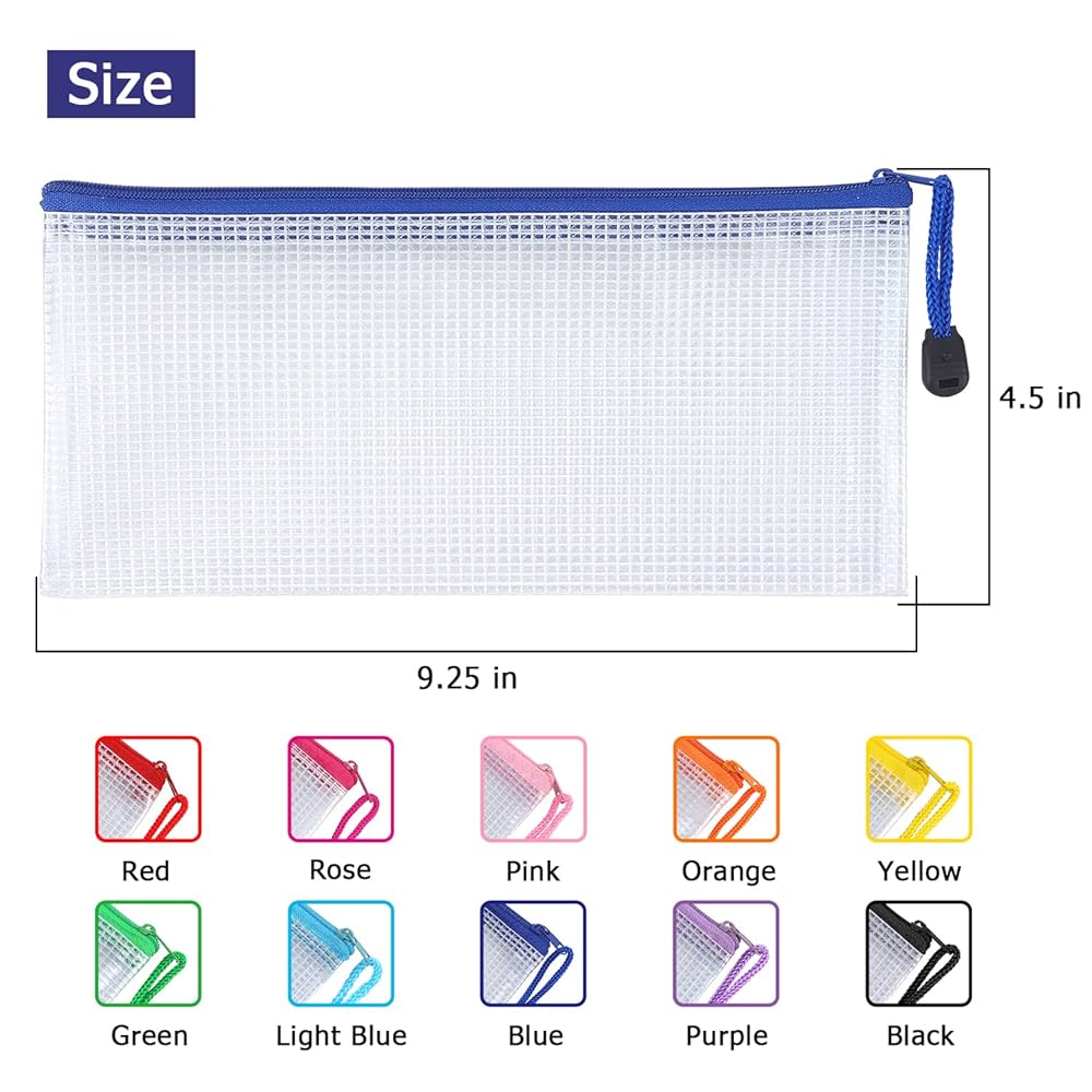 Amazon.com : Tamaki 10 Pack Mesh Zipper Pouch Document