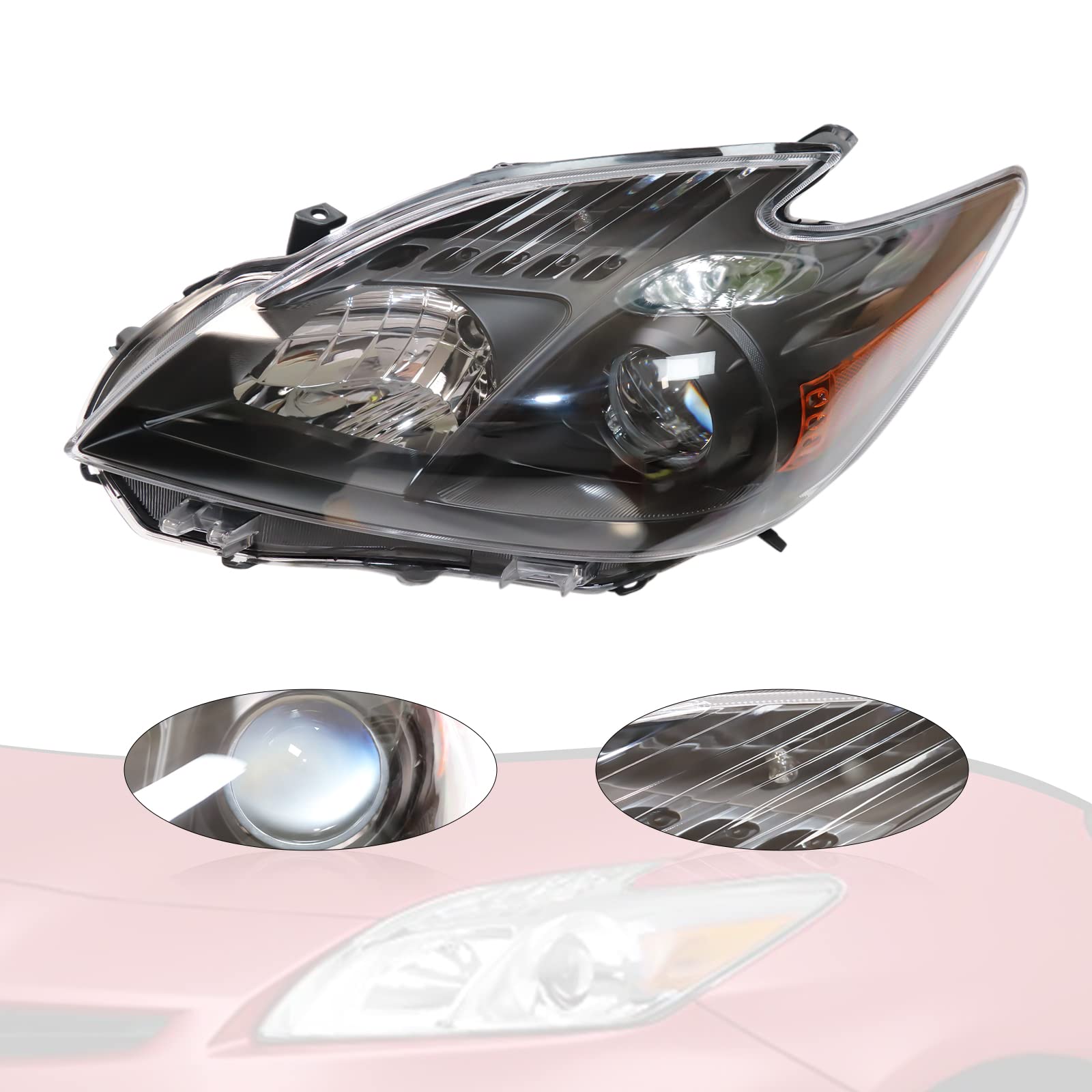 Amazon.com: CUBELLIN Headlight Assembly For Toyota Prius 2010-2011  