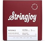 Stringjoy NB1356 Naturals Phosphor Bronze Acoustic Guitar Strings (Medium Gauge - 13-56)