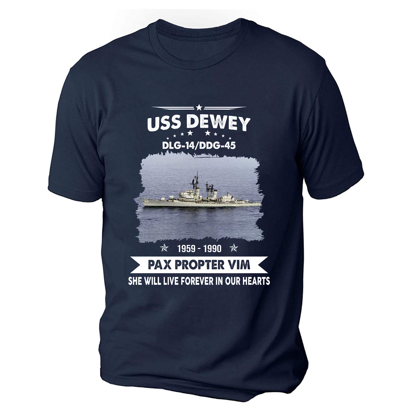 USS Dewey DDG 45 DLG 14 T Shirt, US Navy Veteran Mens Dad Grandpa Gift Shirt, US Ships Shirt, Proud Veteran Gifts, Personalized Shirt, Father's Day, Veteran's Day Gift