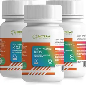 Polivitamínico Kids 180CAPS BIOTERAH - Suplemento Infantil Completo Vitaminas e Minerais Suporte Nutricional