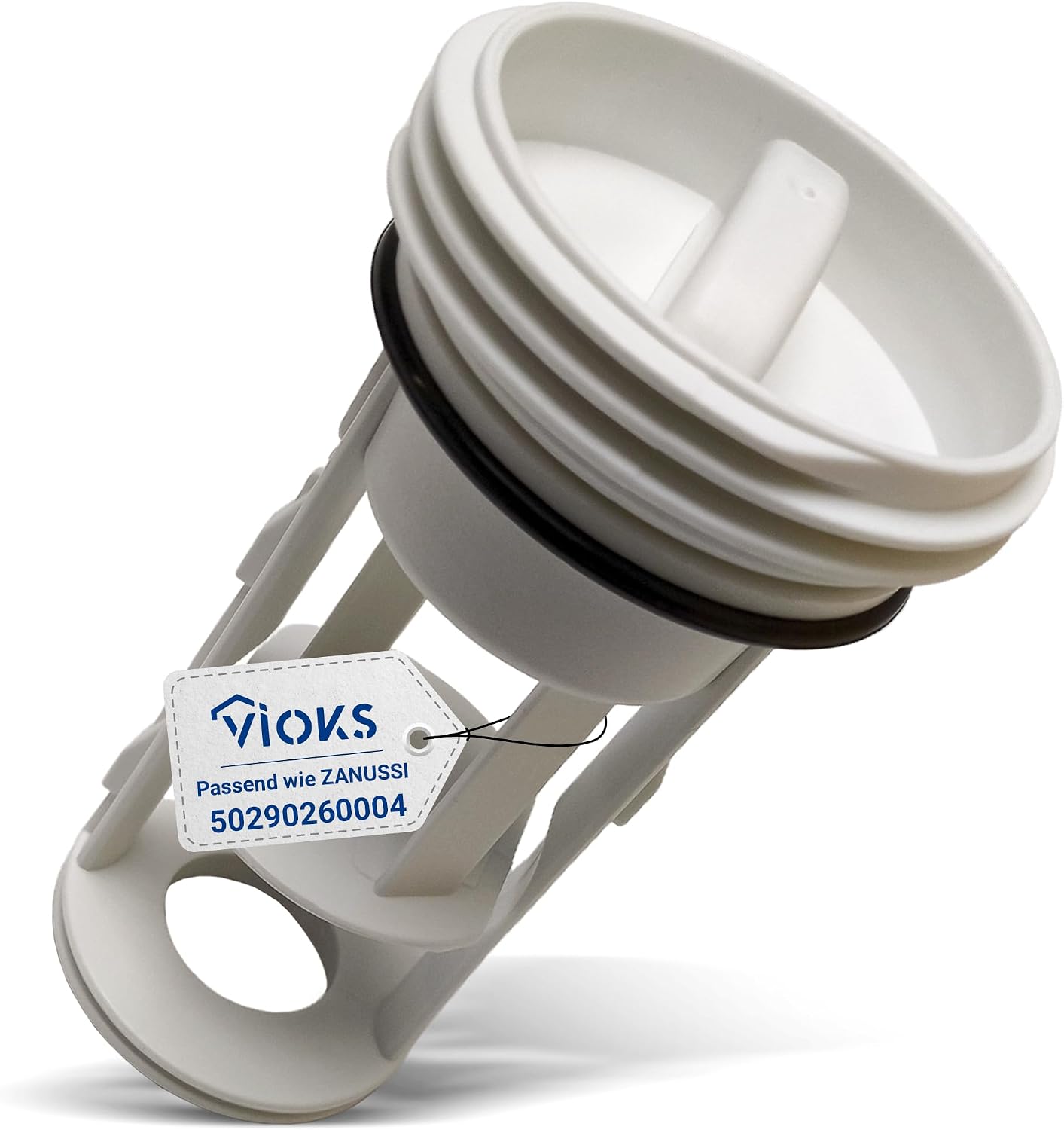 VIOKS Filtro de pelusa con tapa junta de repuesto para Elеctrolux Zanussi 1260672009 1260598030 50290260004 filtro de desagüe colador de pelusas lavadora – colador para bomba de desagüe en lavadora