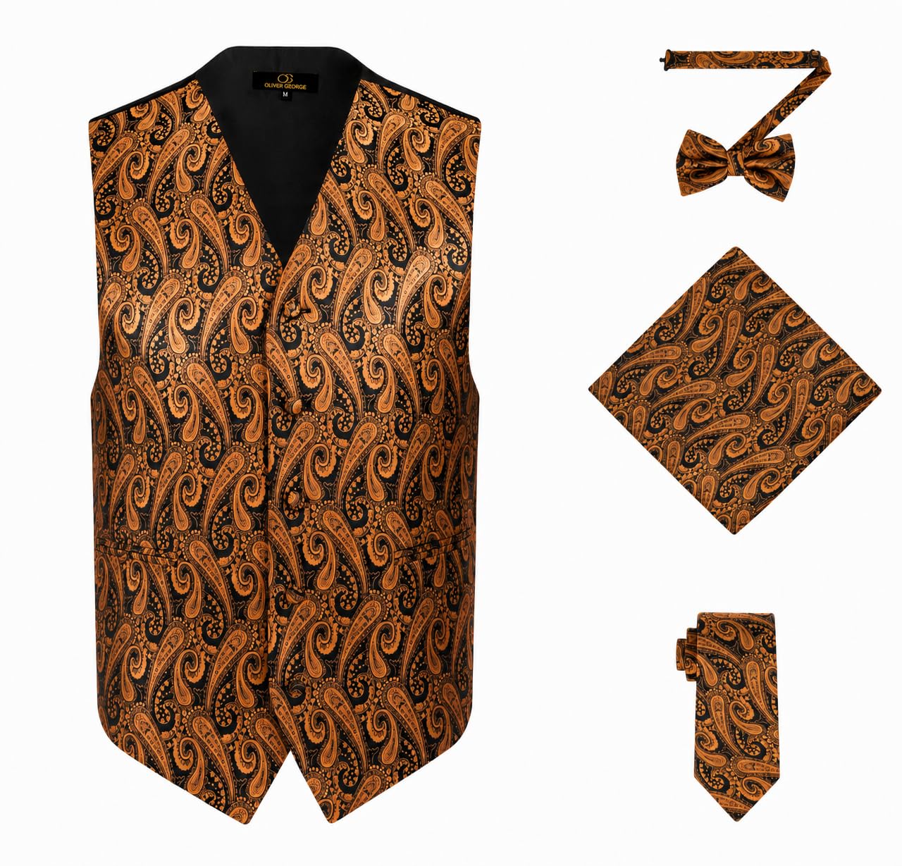 oliver george 4pc Paisley Vest-2313-S-Rust-M-picture-40